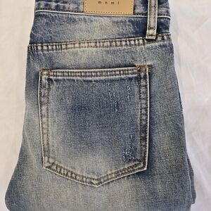 MNML Designer Denims Ripped Slim Fit Acid Blue Wash Jeans Men W32 L30